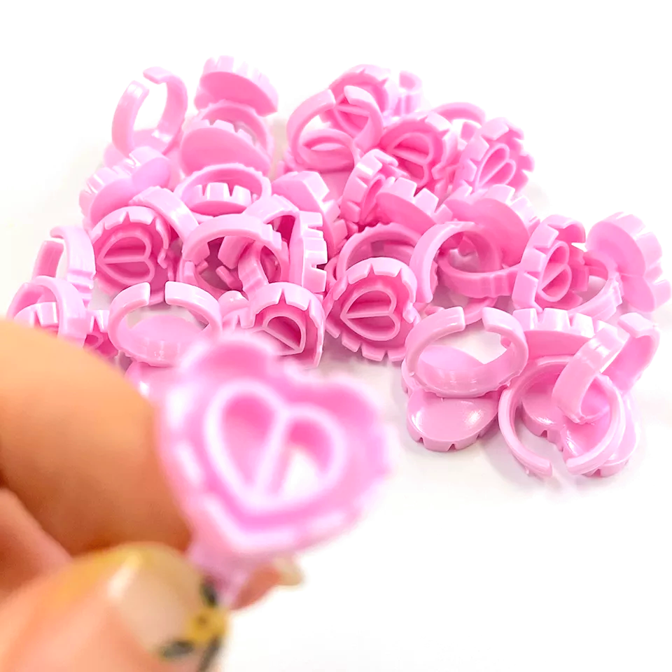 Anneau de colle ♡ Coeur ♡ 100 pièces