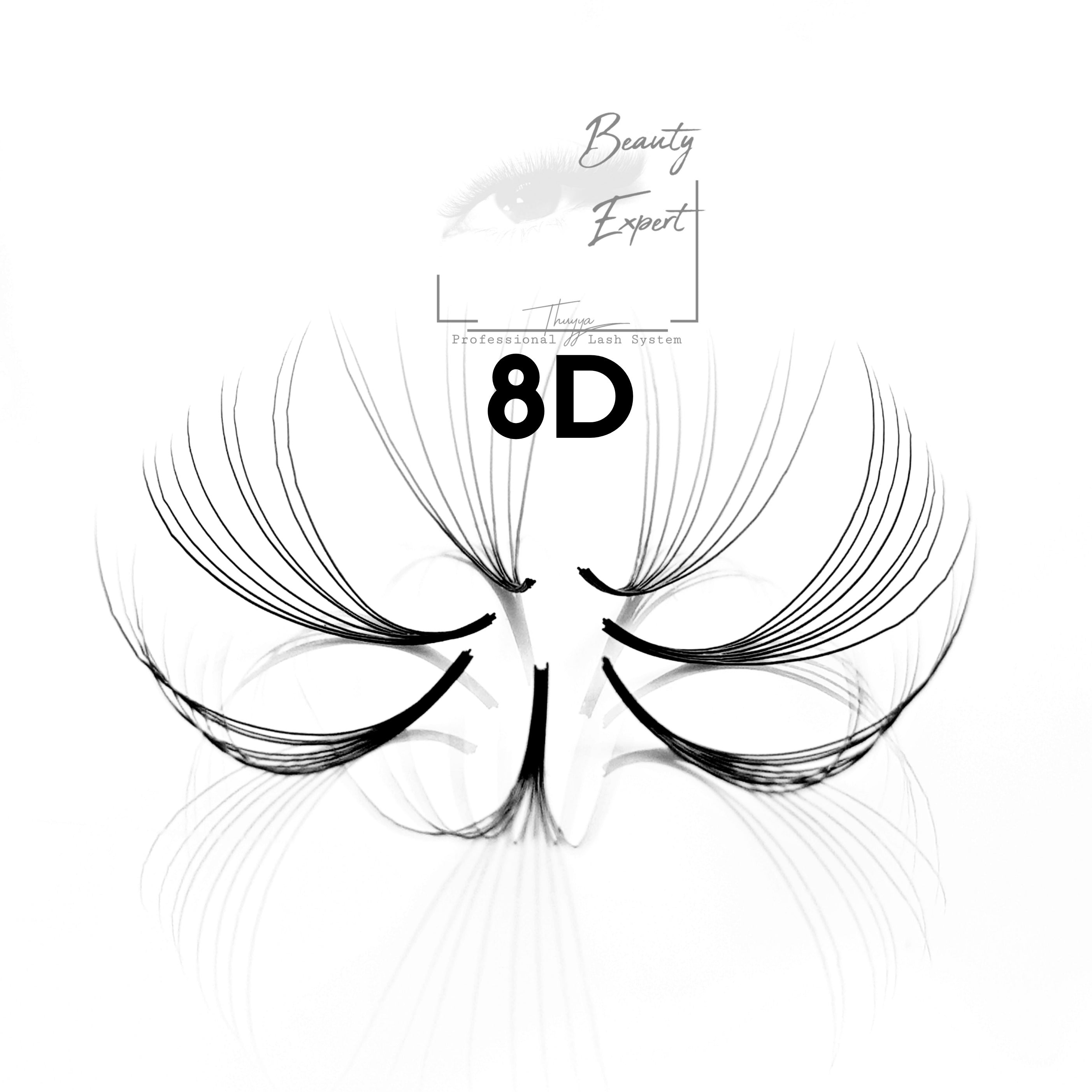 8D (5in1 Mix) - 1000 éventails de cils russes faits à la main