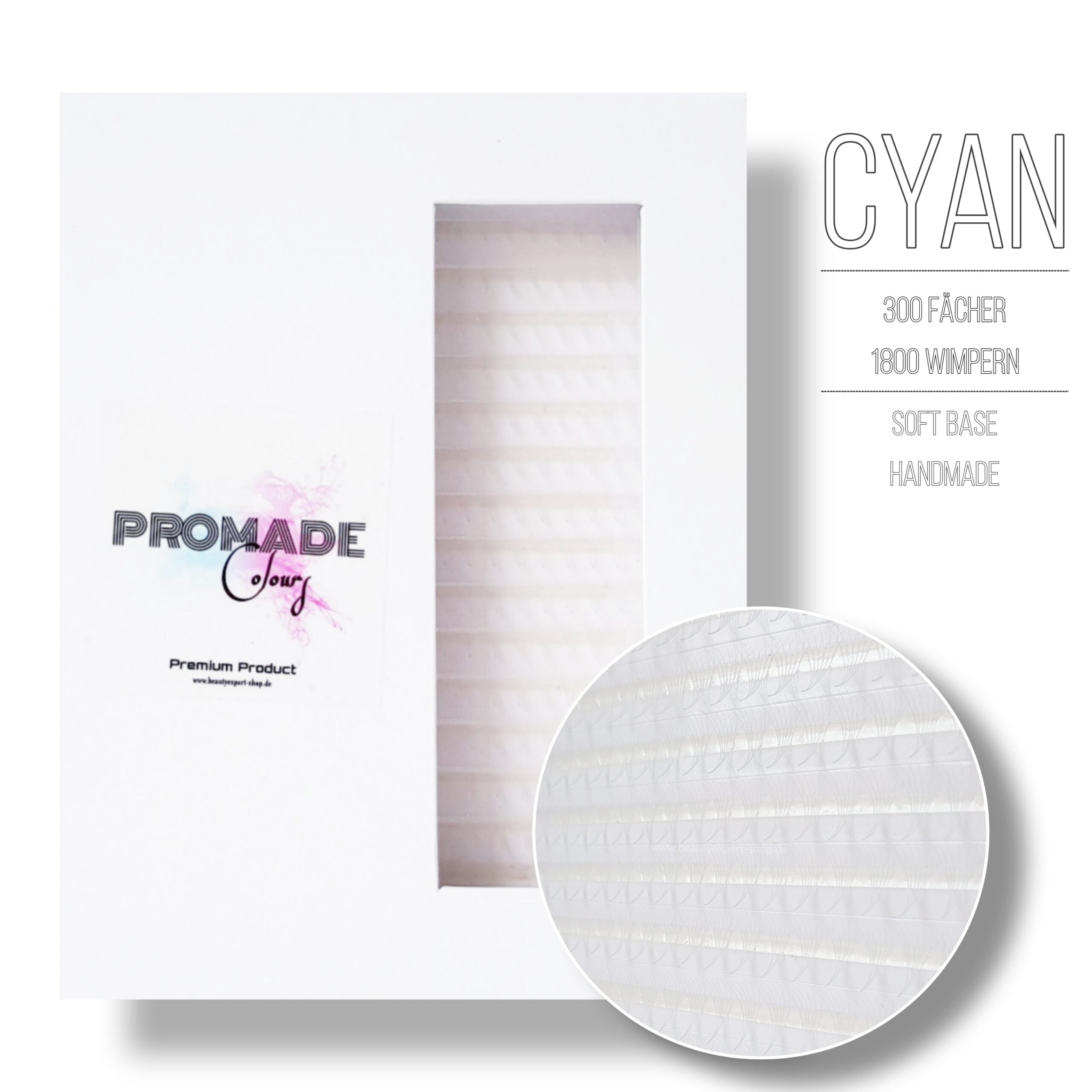 6D | CC | 0.07 Cyan Eyelash Fan - Promade Ready Fan Mix (9-13mm)